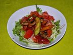 Kreеl salad (iceberg, lettuce, roasted peppers, zucchini, carrots, mushrooms, tomatoes, dressing) 350 gr.